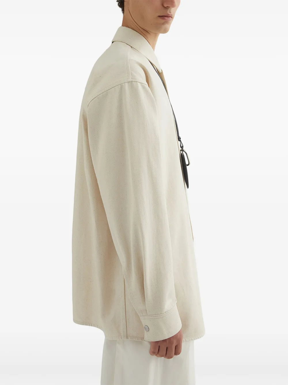 Jil Sander Denim overhemd met logopatch Wit