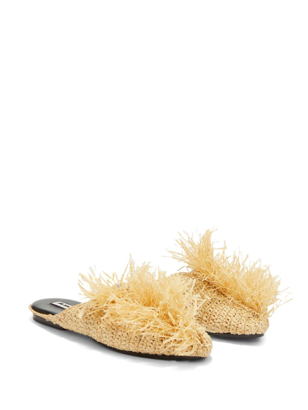 Jil Sander straw-embellished slippers Neutrals