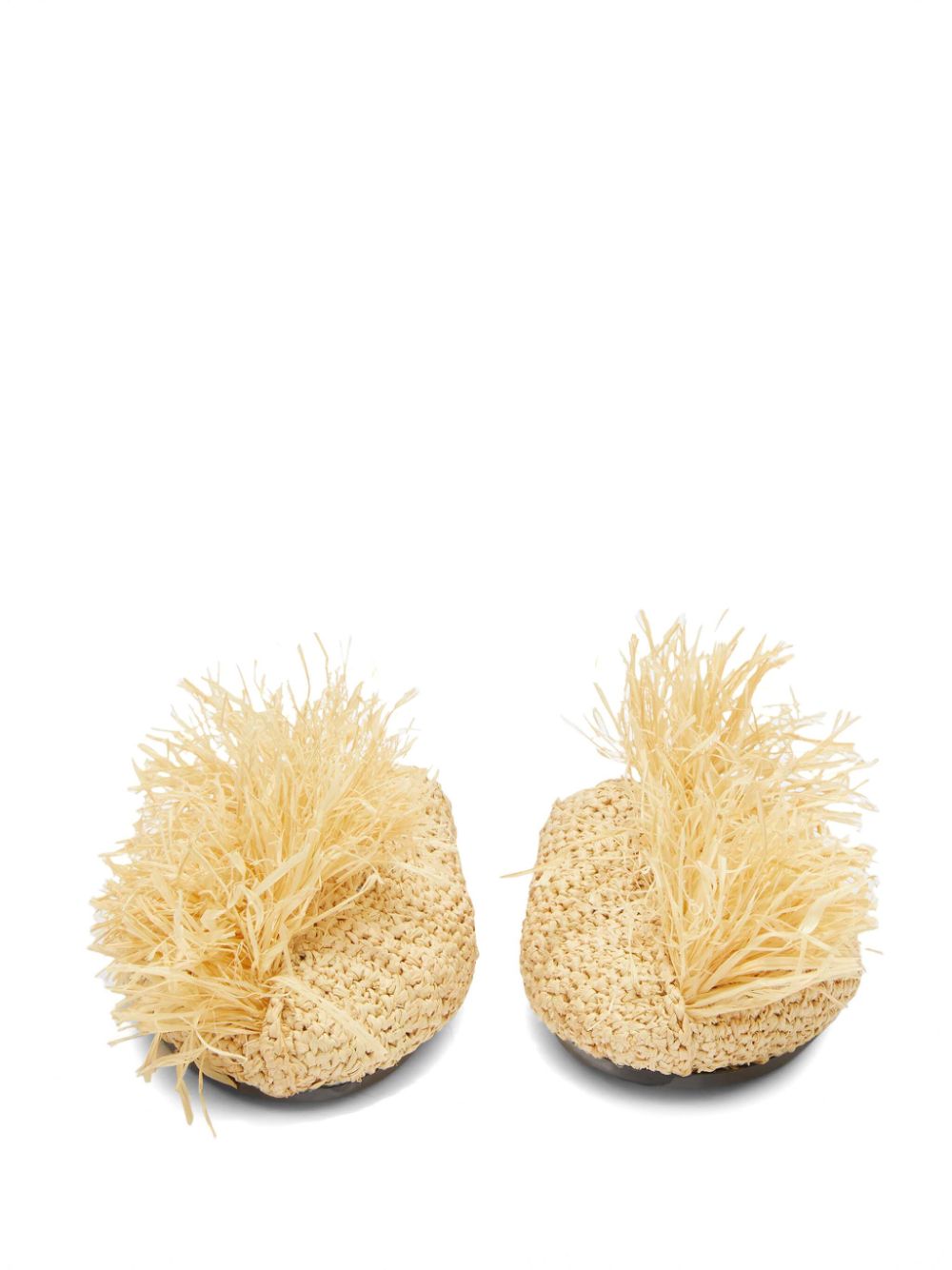 Jil Sander straw-embellished slippers Neutrals