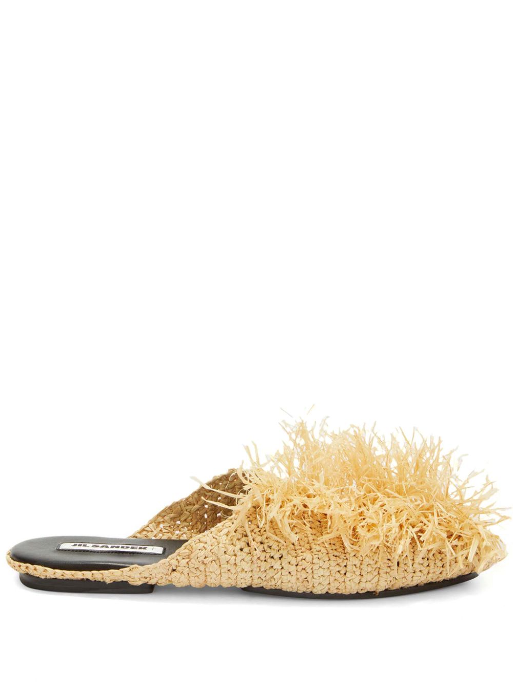 Jil Sander straw-embellished slippers Neutrals