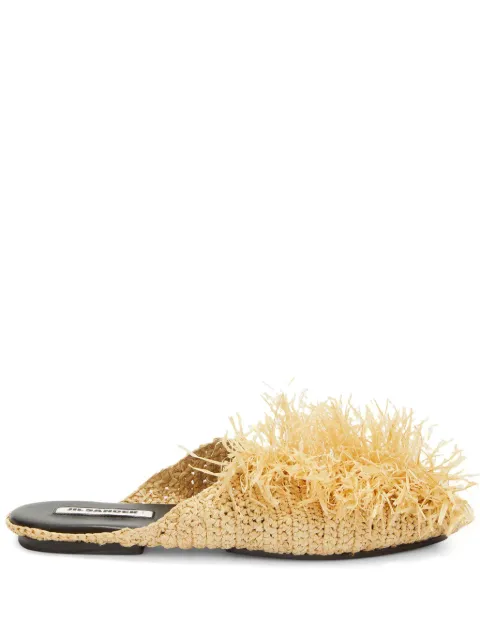 Jil Sander slippers con detalles de paja