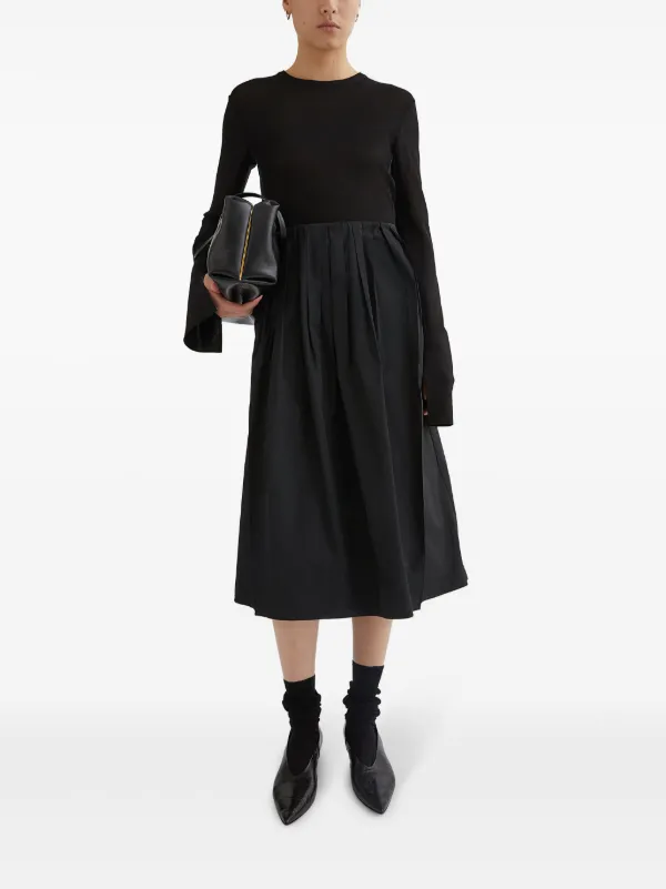 スカート Jil Sander Black Viscose Satin Long Skirt Jil Sander Black Viscose Skirt | Balardi