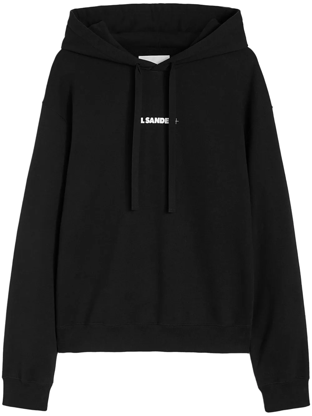Jil Sander Moletom de algodão com capuz e logo | Preto | Image 1