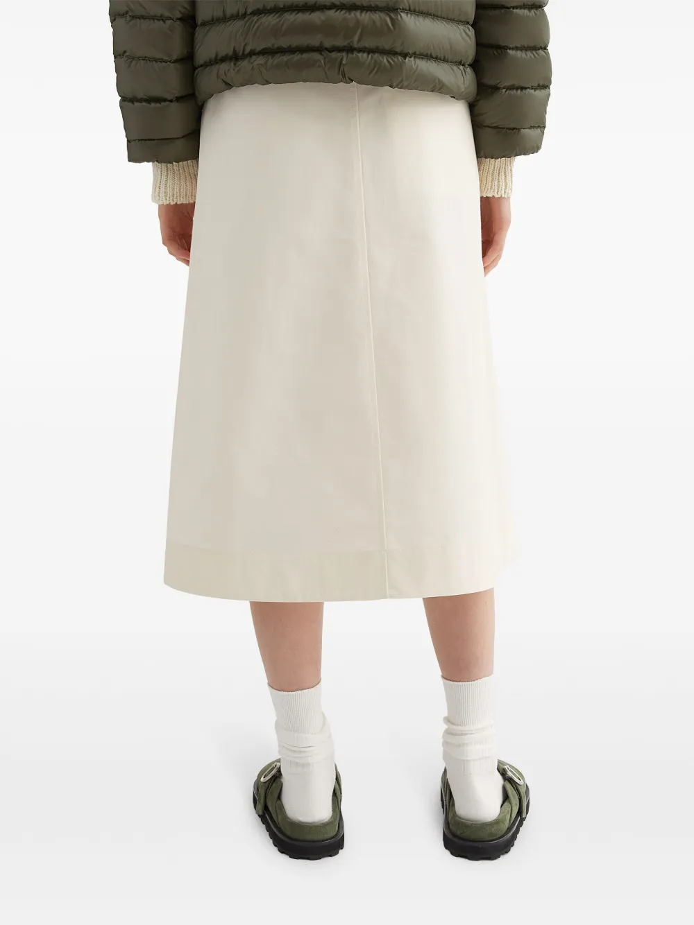 Jil Sander A-lijn midi-rok met gesp Beige