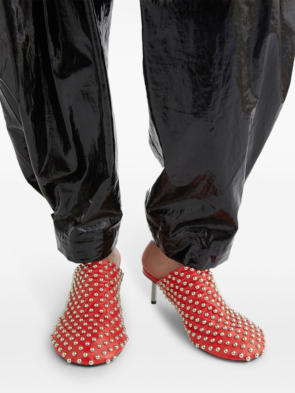 Jil Sander Muiltjes met studs Rood