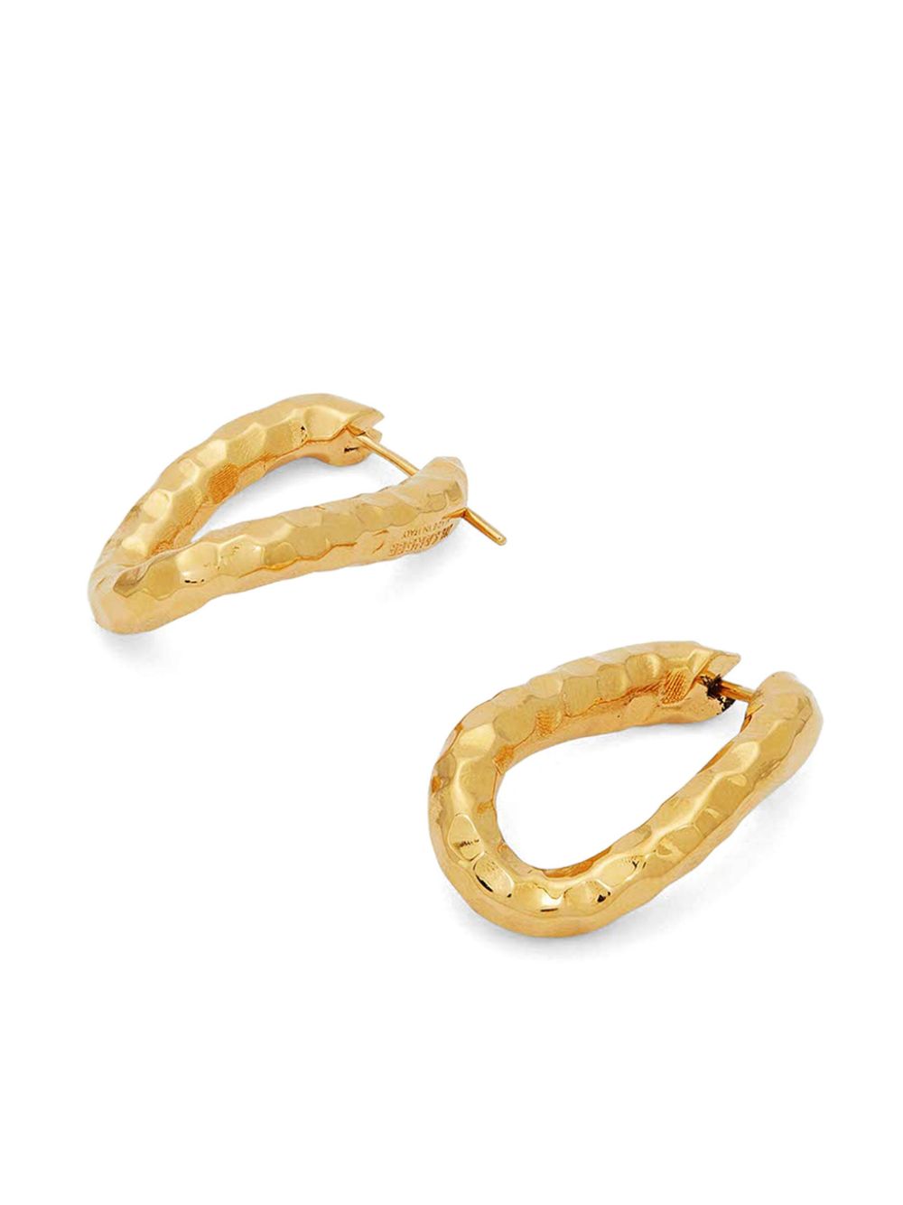 Jil Sander hammered hoop earrings - Goud