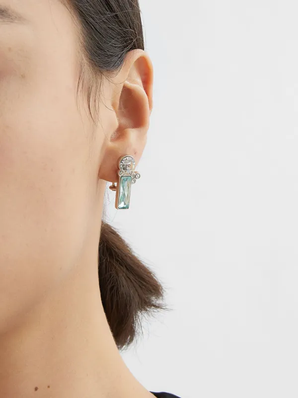 【Jil Sander】クリスタル装飾ドロップピアス Jil Sander クリスタル ドロップピアス | シルバートーン