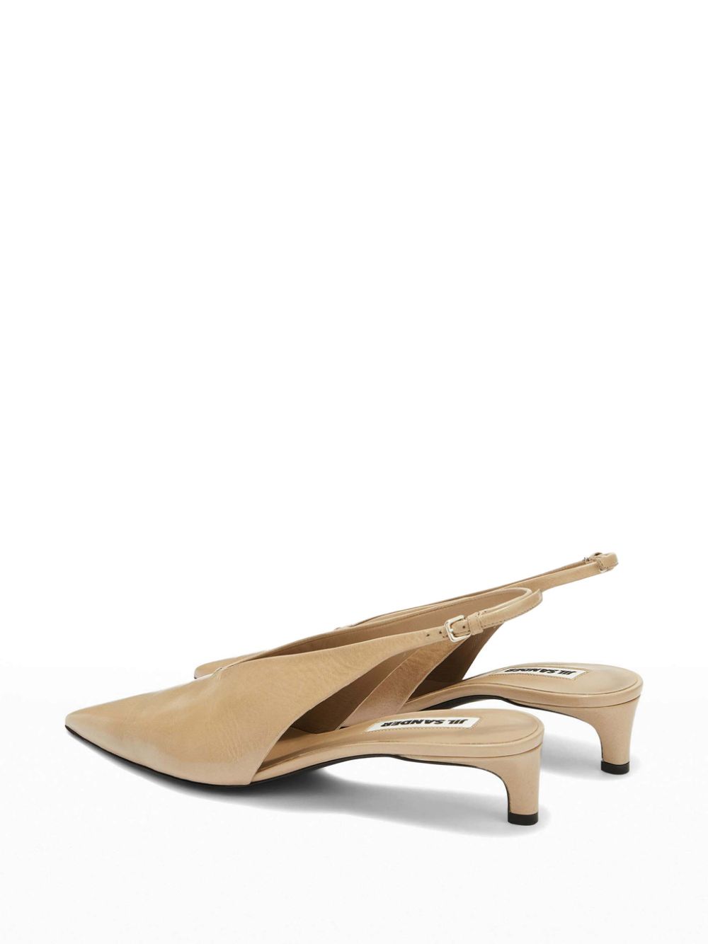 Jil Sander Leren slingback pumps Beige