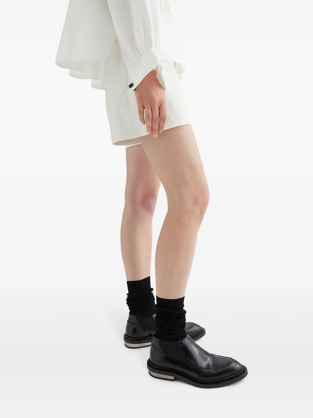 Jil Sander High waist denim shorts Wit