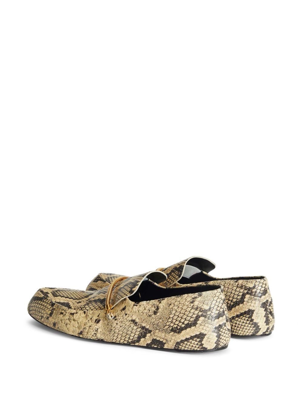 Jil Sander Loafers met slangenleer-effect Beige