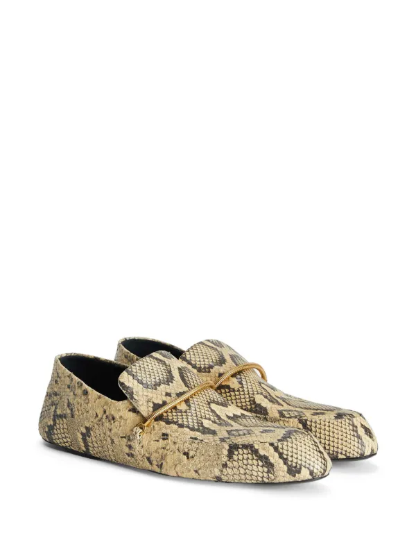 Jil Sander snakeskin-effect Loafers | Neutrals | FARFETCH