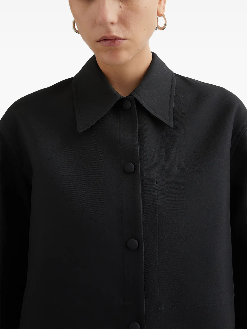 Jil Sander Button-up shirtjack Zwart