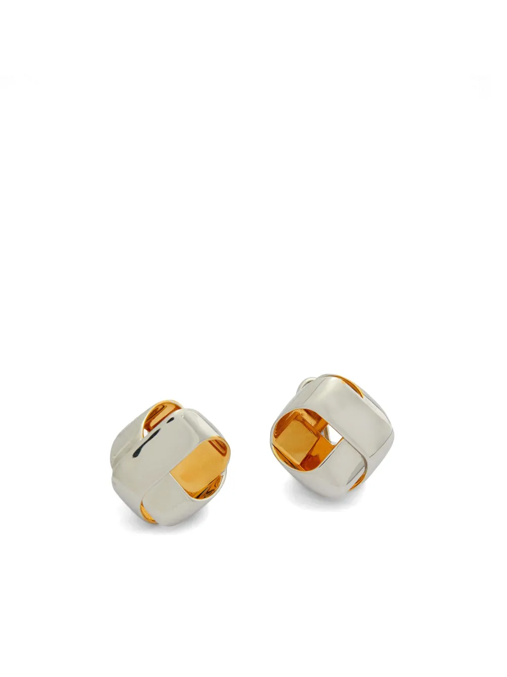 Jil Sander Orange Gemstone Earrings In Silver