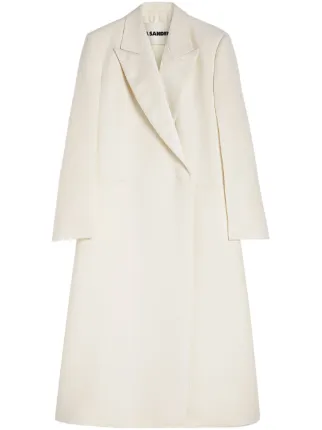 コート JIL SANDER EMBROIDERED WOOL BLEND COAT Jil Sander Embroidered Wool Blend Coat With Checked Design