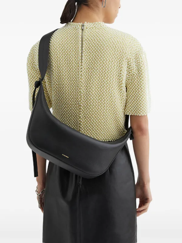 トートバッグ Jil Sander Black Leather Knot Shoulder Bag Jil Sander Black Leather Knot Shoulder Bag In 001 | ModeSens