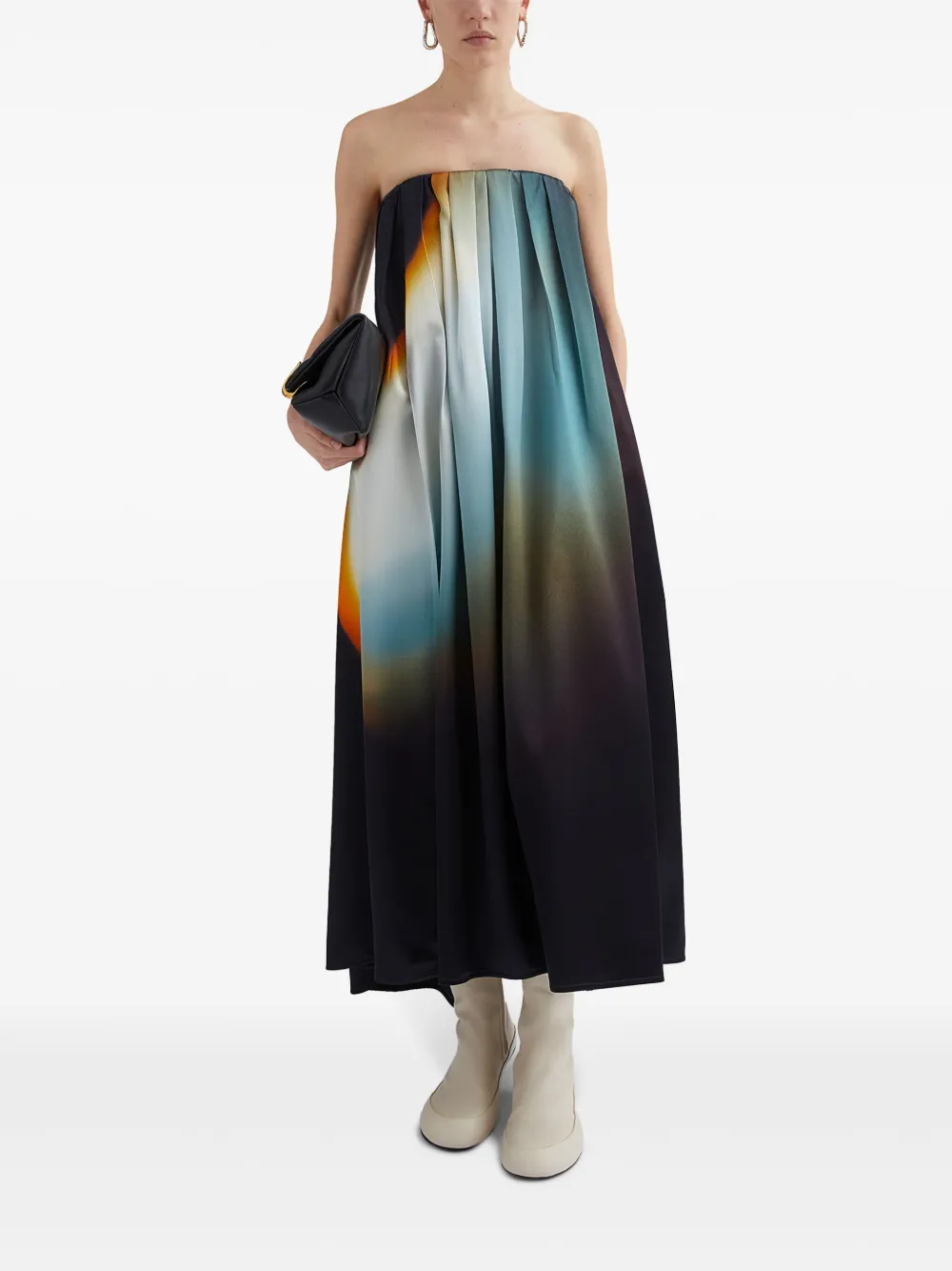 Jil Sander Geplooide midi-jurk - Blauw