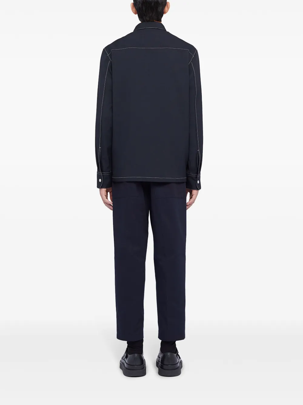Jil Sander Broek met toelopende pijpen Blauw
