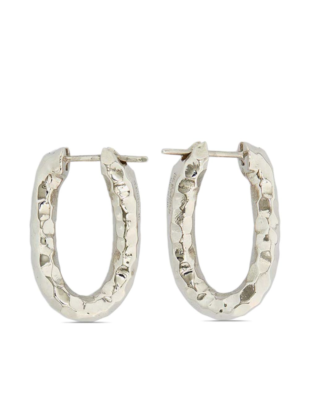 Jil Sander hammered-effect hoop earrings - Silver