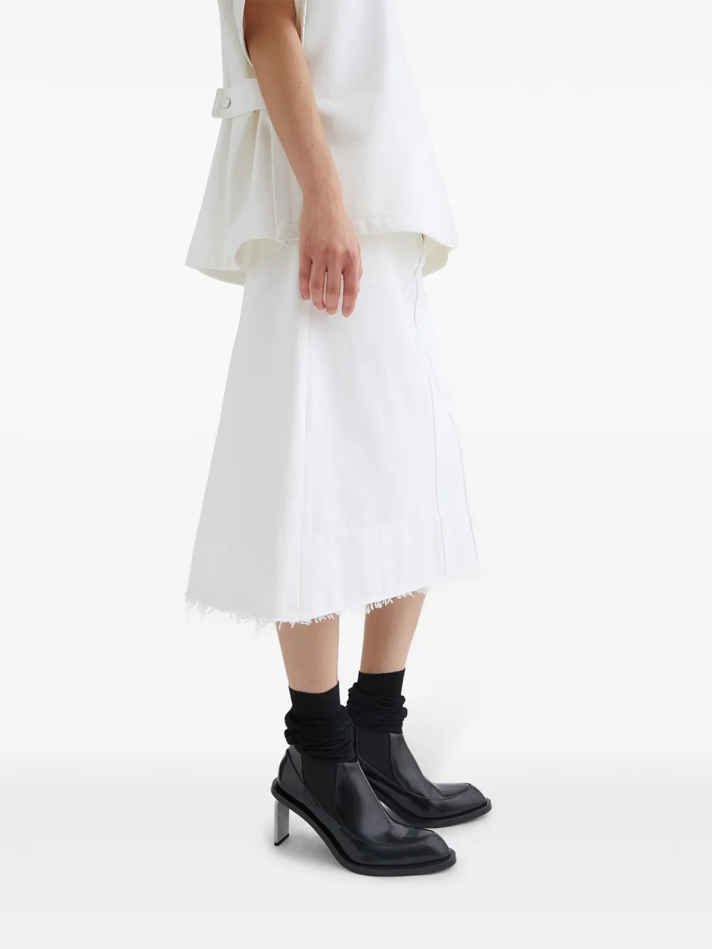 Jil Sander Denim rok met A-lijn vlakken Wit
