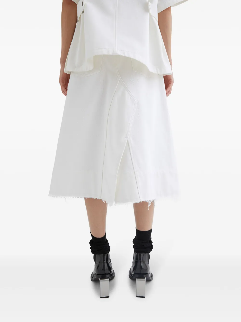 Jil Sander Denim rok met A-lijn vlakken Wit