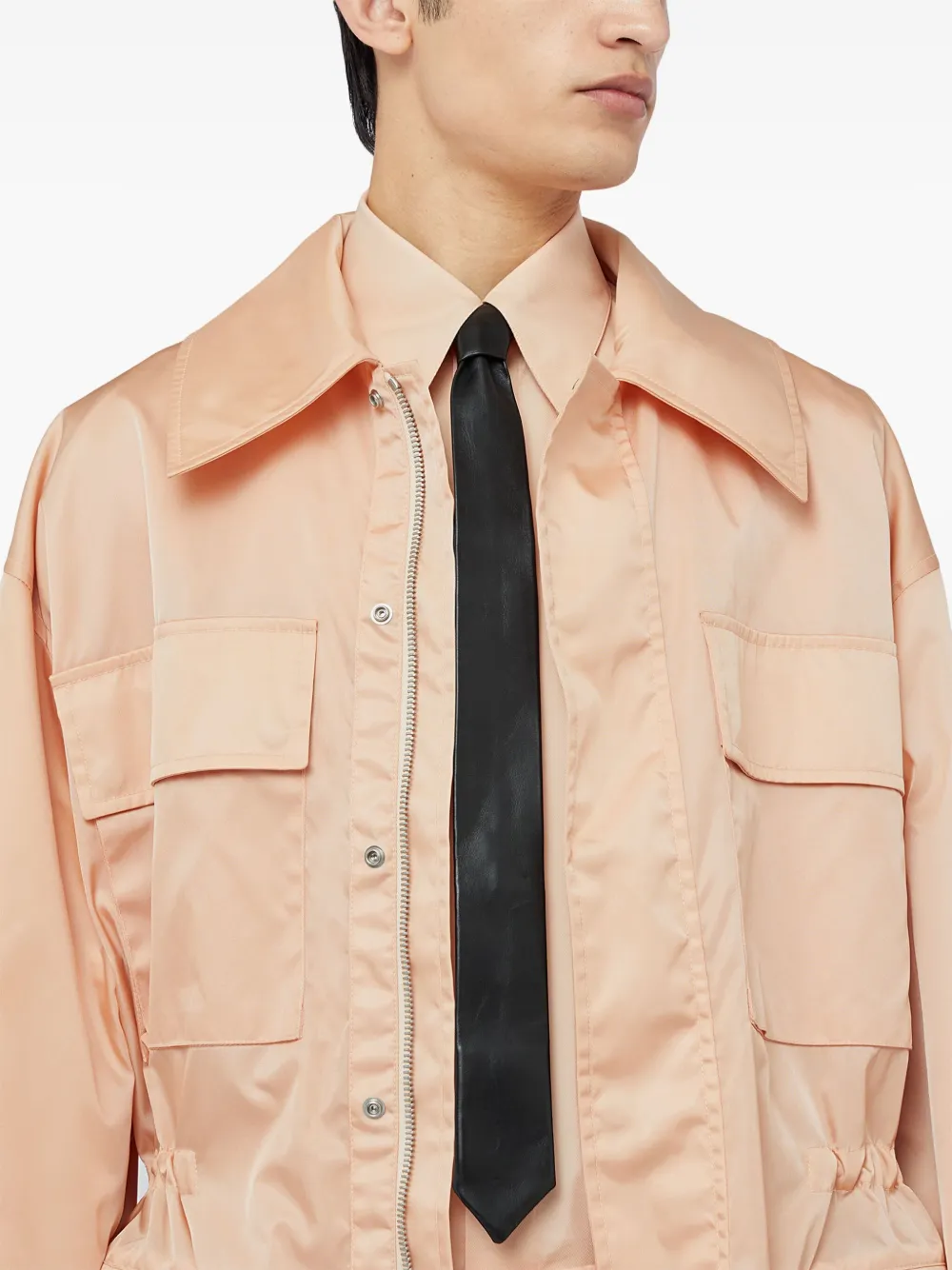 Jil Sander Leren stropdas Zwart