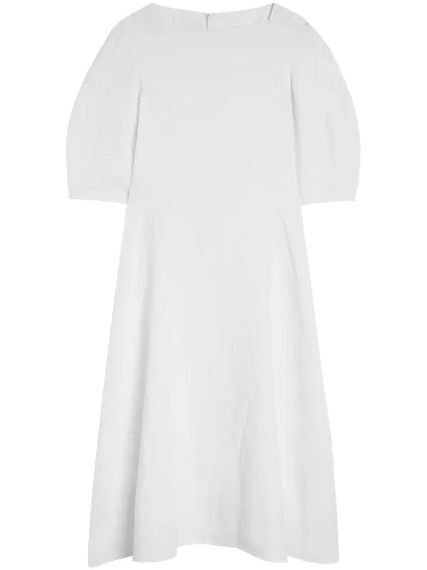 Jil Sander パフスリーブ ドレス | ホワイト | FARFETCH JP
