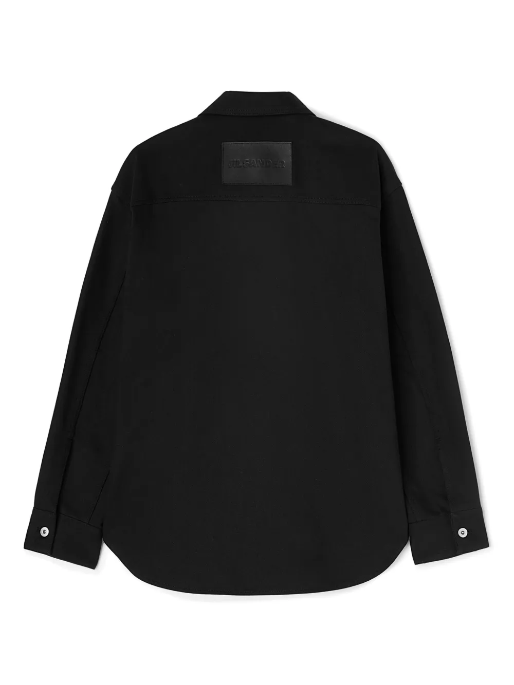 Jil Sander Denim overhemd met logopatch Zwart
