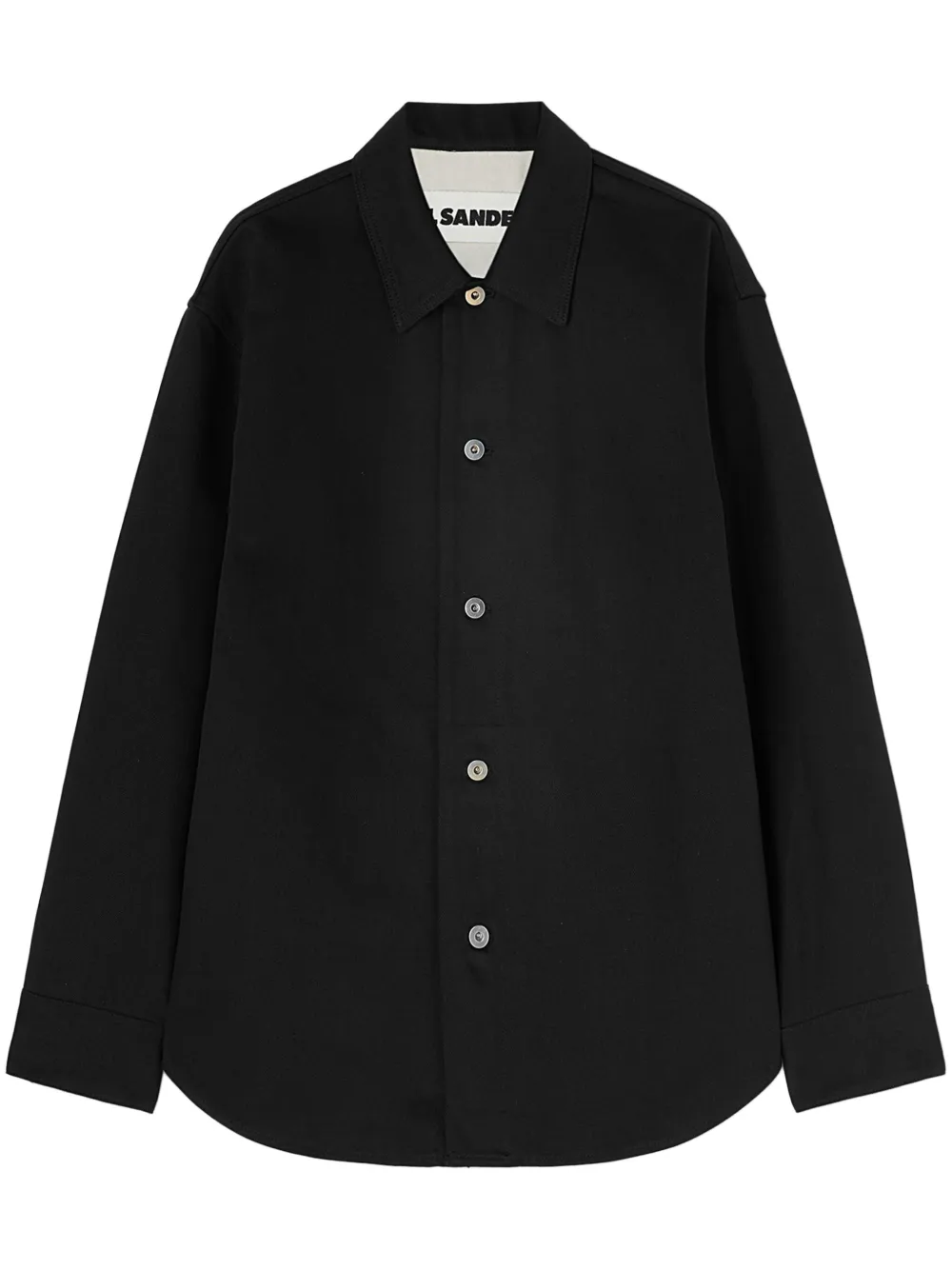 Jil Sander logo-patch denim shirt | Black | Image 1