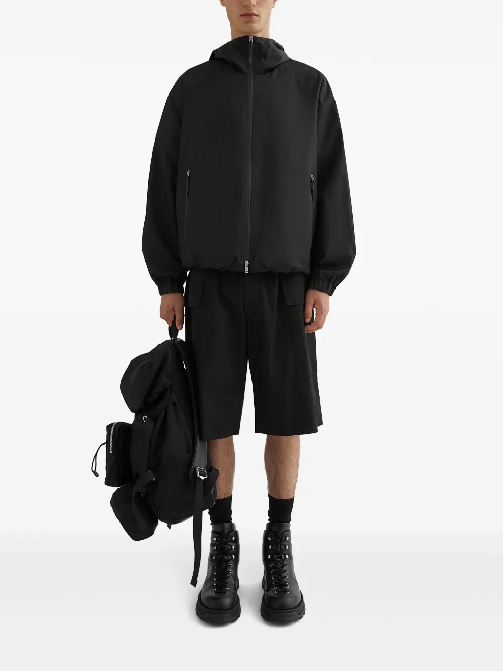 Jil Sander Parka met capuchon - Zwart