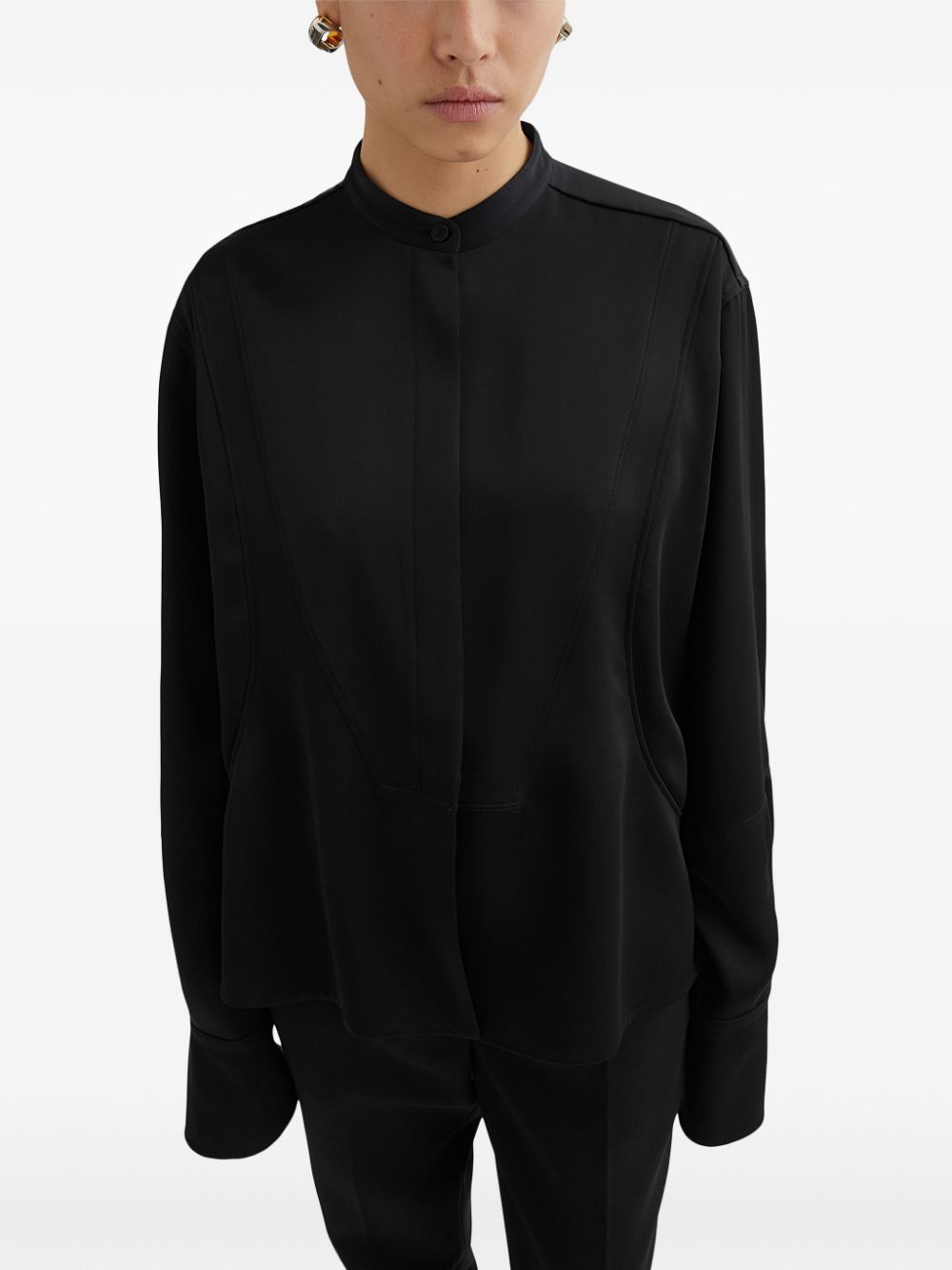 Jil Sander Blouse met verlaagde schouders Zwart