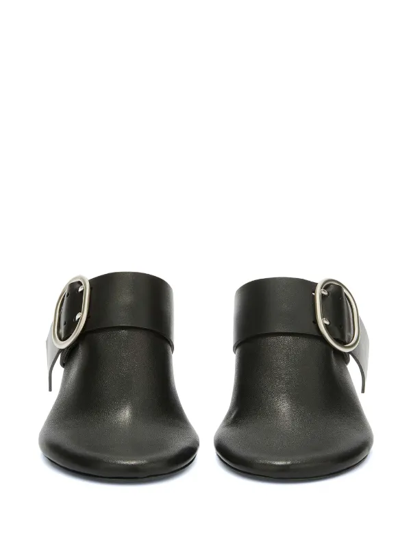 Jil Sander Buckled Mules | Black | FARFETCH