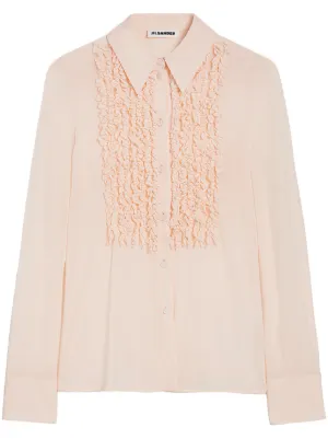 Prada lace-up Cotton Shirt | Pink | FARFETCH