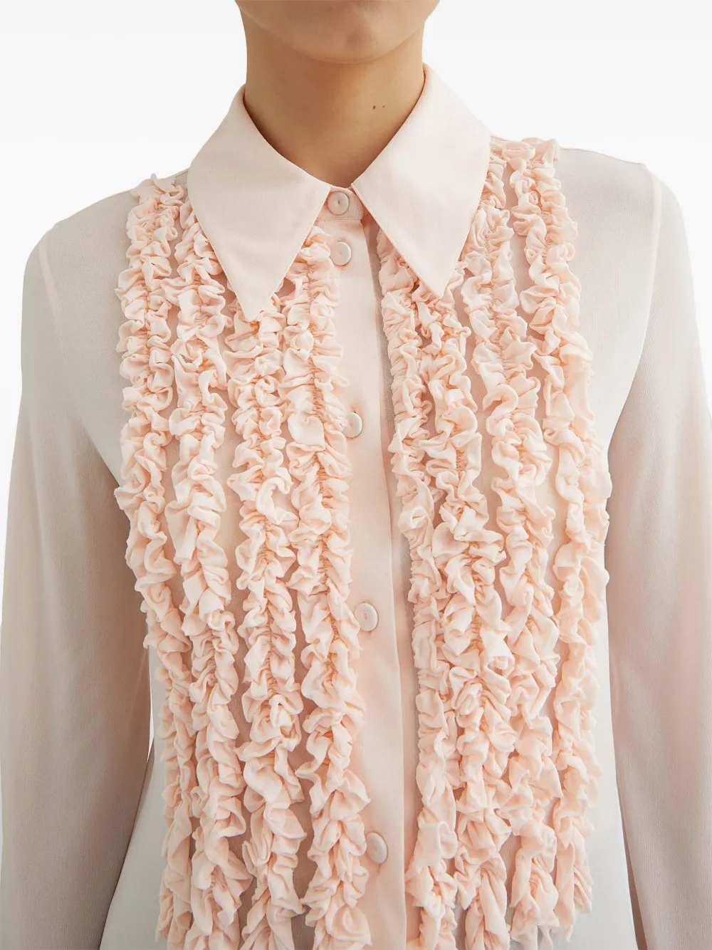 Jil Sander Blouse met ruches Roze