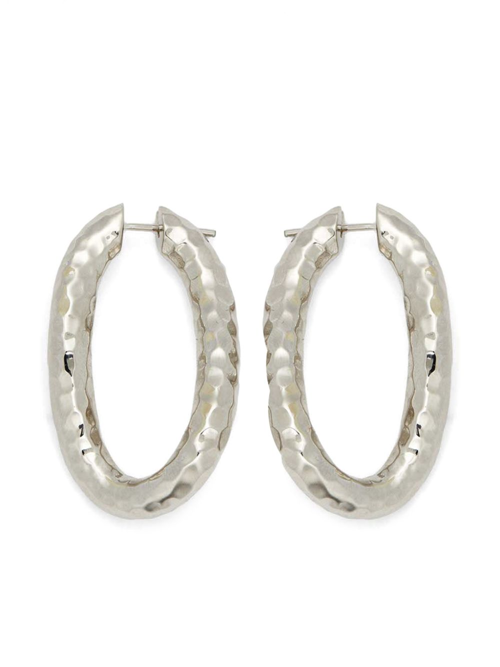 Jil Sander hammered hoop earrings - Silver