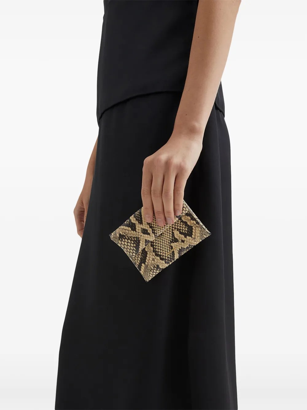 Jil Sander Mini-tas met slangenleer-effect Beige