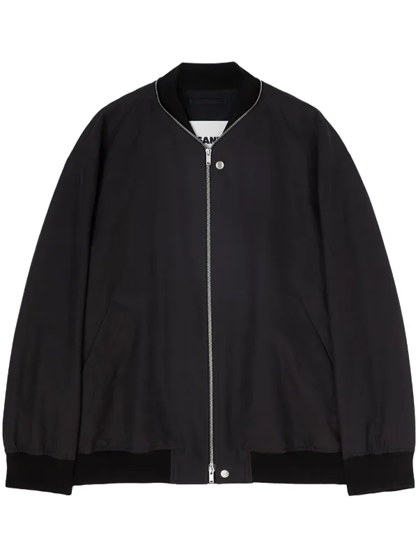 Jil Sander Zipped Bomber Jacket | Black | FARFETCH