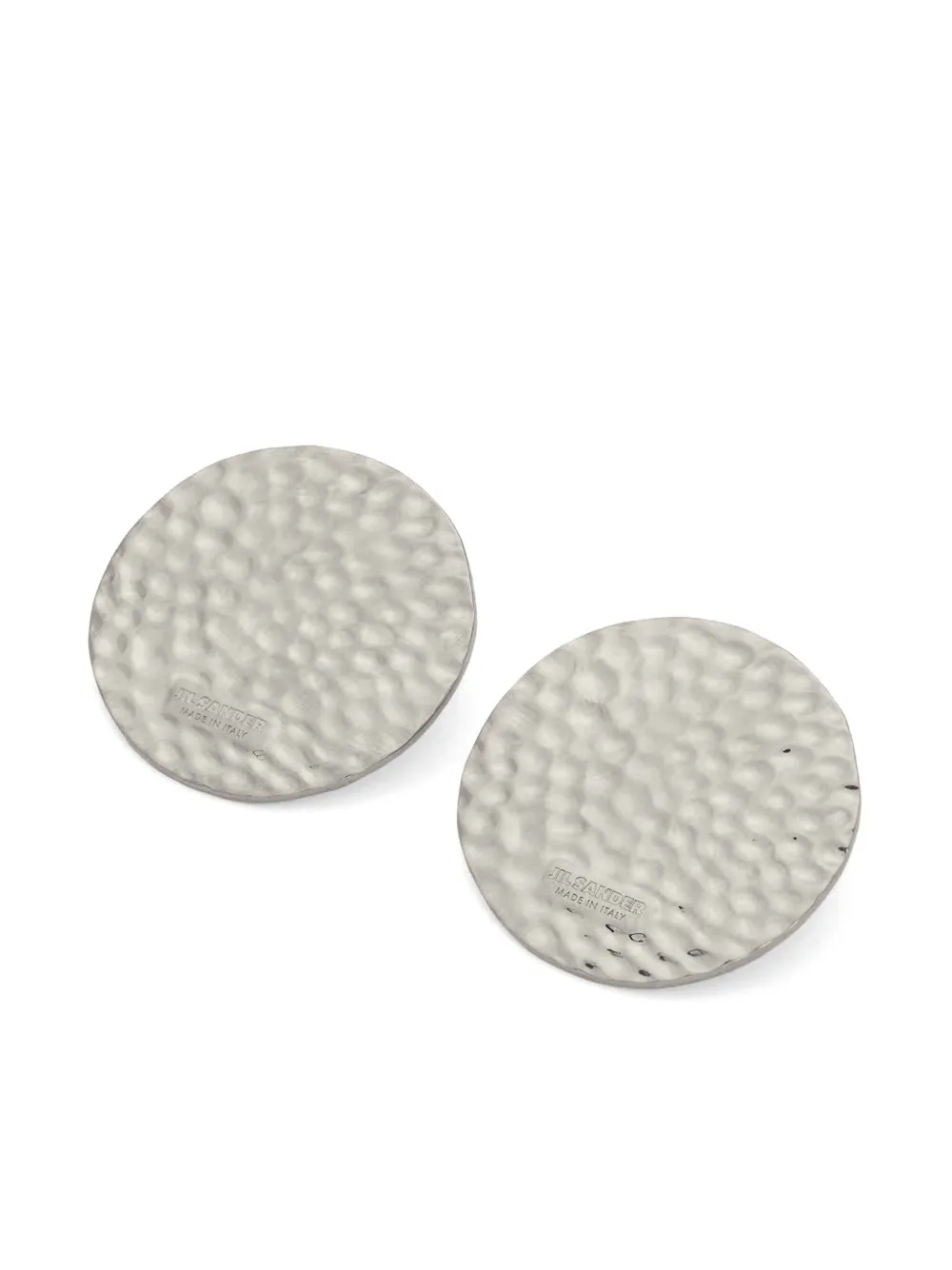 Jil Sander Oorbellen met gegraveerd logo - Zilver