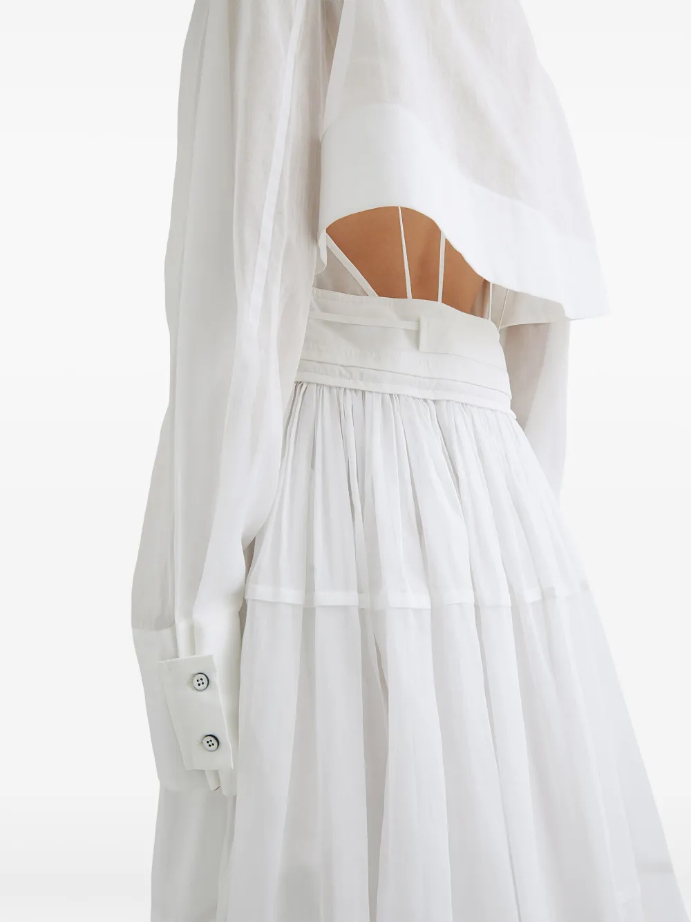 Jil Sander Uitgesneden blousejurk Wit