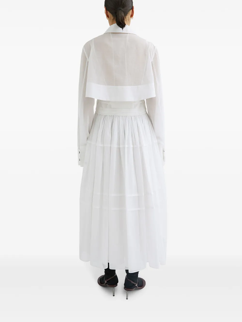Jil Sander Uitgesneden blousejurk Wit