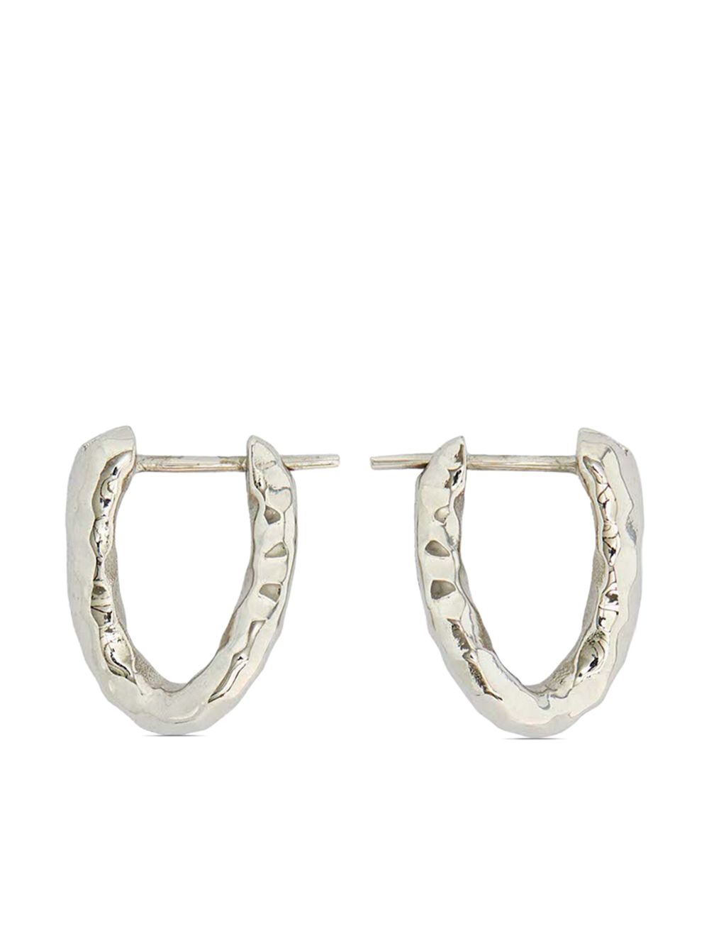 Jil Sander hammered hoop earrings - Silver