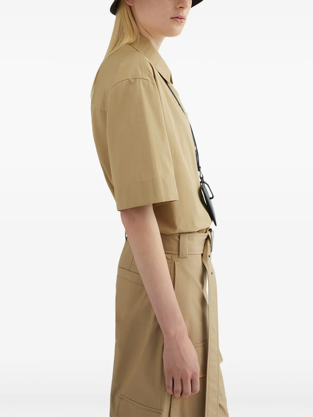 Jil Sander Blouse met cropped mouwen Beige