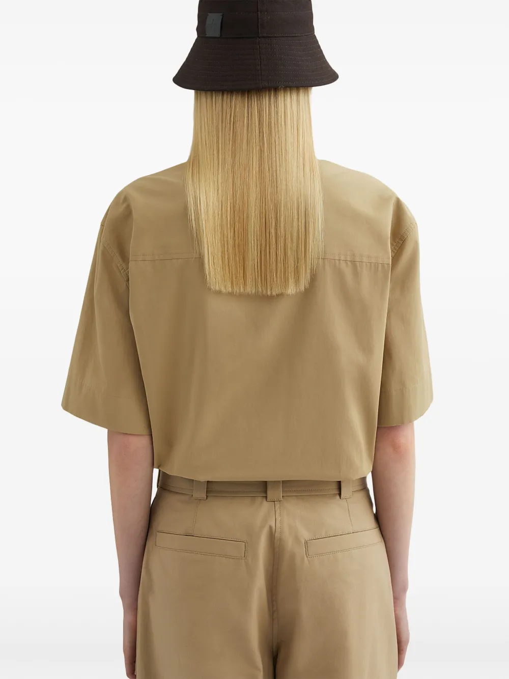 Jil Sander Blouse met cropped mouwen Beige