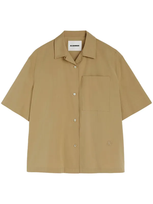 Jil Sander Crop-sleeves Shirt in Neutrals