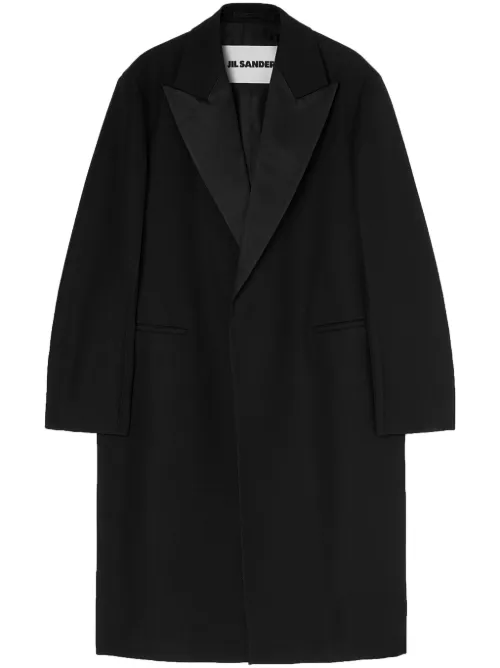 Jil Sander manteau en laine - Noir - Jil Sander - Modalova