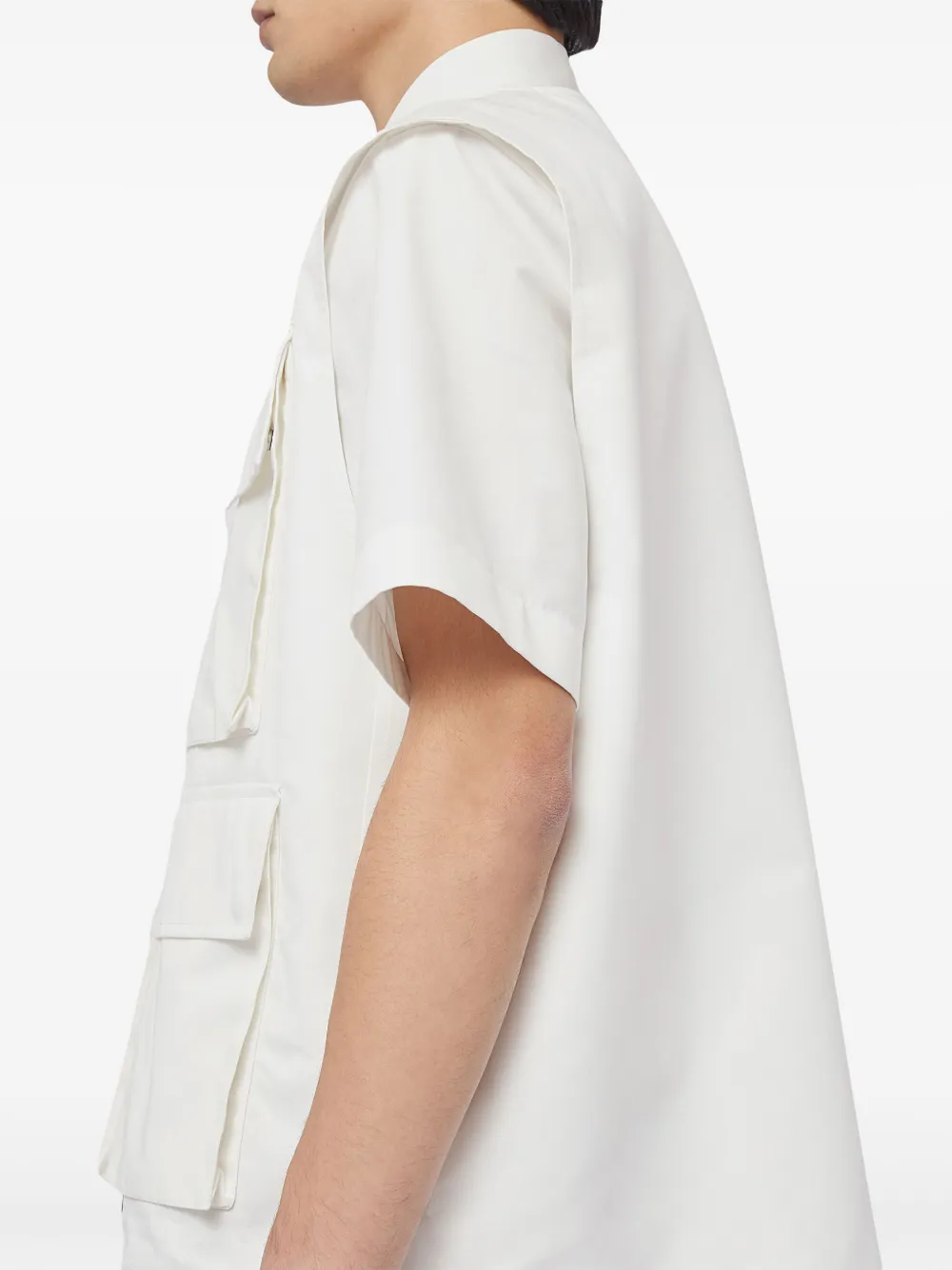 Jil Sander Cargo gilet met rits Wit