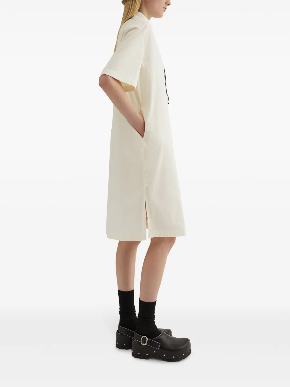 Jil Sander Katoenen shirtjurk Wit