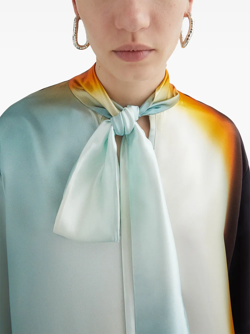 Jil Sander Blouse met abstract patroon Blauw