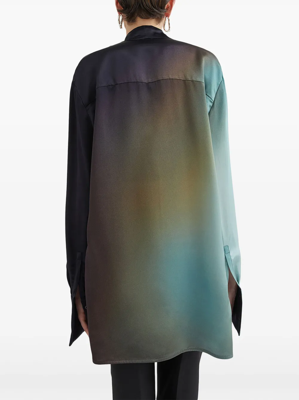 Jil Sander Hemd Mit Abstraktem Muster In Blau