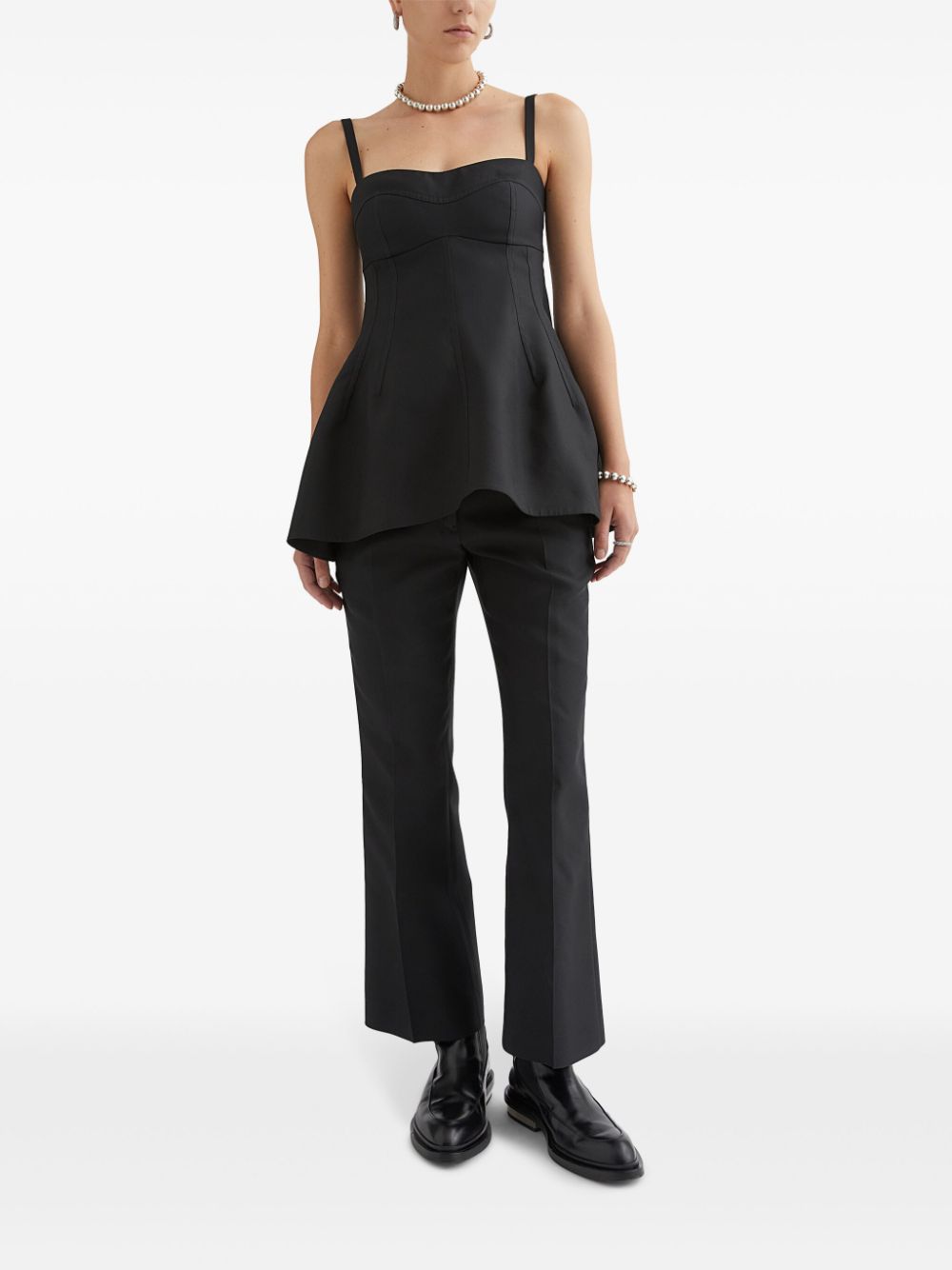 Jil Sander sleeveless bustier top - Black