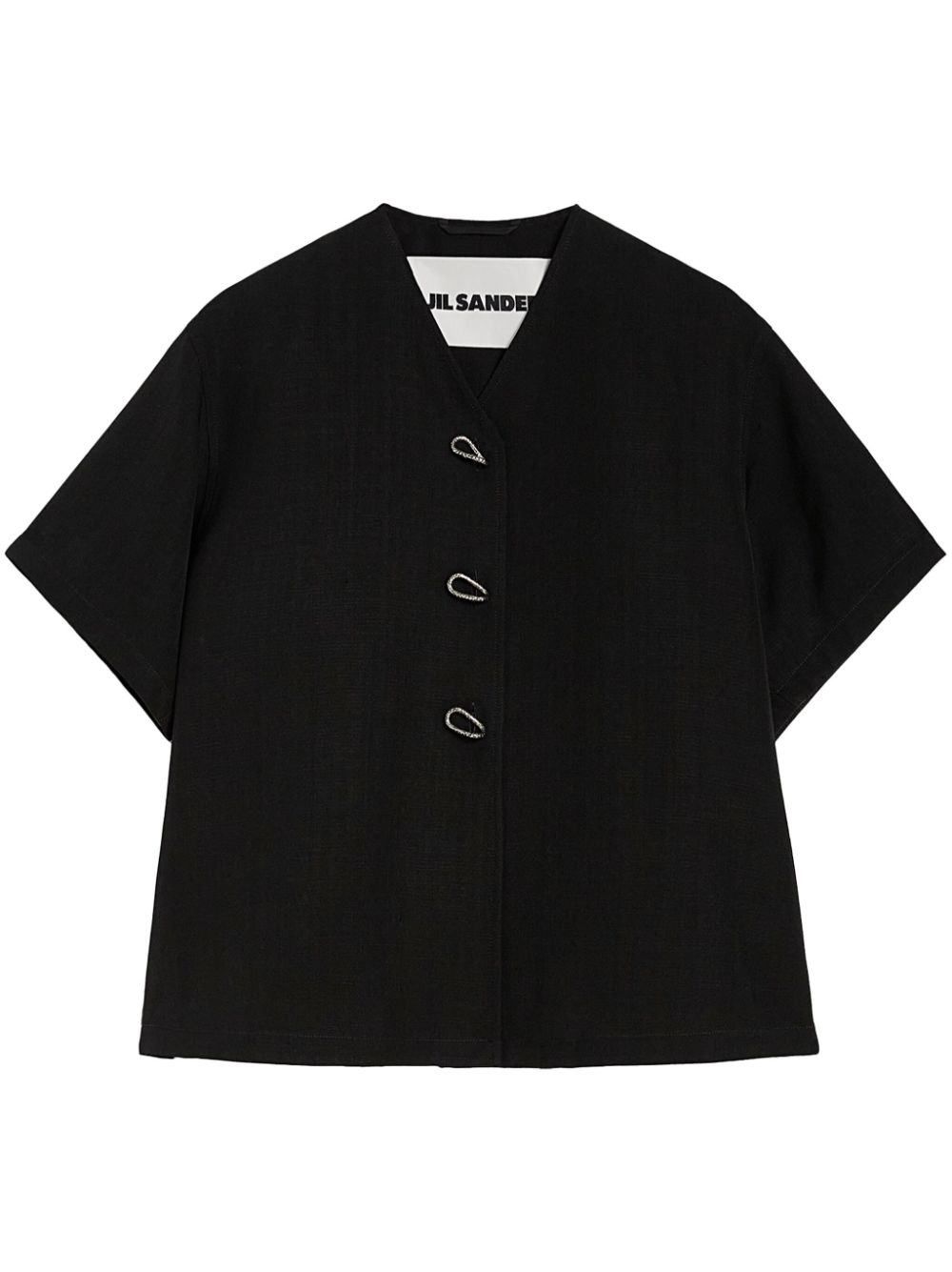 Jil Sander Blouse met korte mouwen Zwart